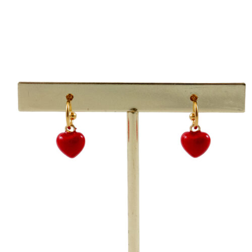 oorbellen ruby met hartjes rood