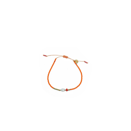 armband cleo oranje kraaltjes