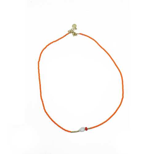 ketting Cleo oranje kraaltjes