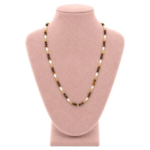 ketting parel edelsteentjes bruin